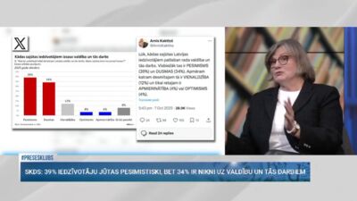 Latkovska: Mani nepārsteidz - jau vēsturiski vienmēr ir bijusi negatīva attieksme pret valdību