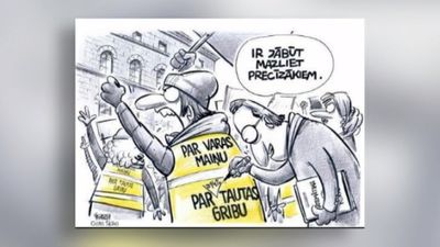 Karikatūru apskats: "Dzeltenās vestes" arī Latvijā?