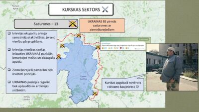 Kurskas sektorā ukraiņiem pirmās sadursmes ar ziemeļkorejiešiem