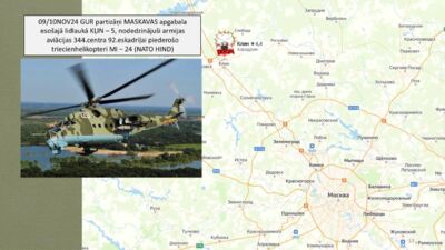 Ukraiņu partizāni Maskavas apgabala lidlaukā nodedzinājuši triecienhelikopteri MI-24