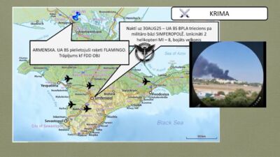 Lido droni un Flamingo!Krimā iznīcināti 2 helikopteri, bojāts velkonis un trāpījums okupantu objekti