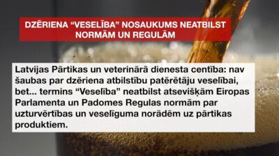 STOPkadri: Dzēriena "Veselība" nosaukums neatbilst normām un regulām