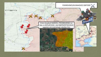 Pokrovskas/Kurahoves sektorā krievi virzās uz priekšu