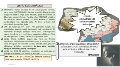 Atbrīvoti ap 100 kvadrātkilometriem okupētās Ukrainas teritorijas