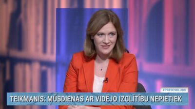 Zanda Kalniņa-Lukaševica: Latvijā šobrīd būtu vajadzīga obligāta vidējā izglītība