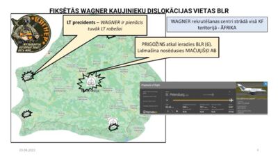 "Vagner" rekrutēšanas centri Krievijā un dislokācijas vietas Baltkrievijā