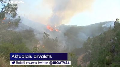 Portugālē un Spānijā plosās savvaļas mežu ugunsgrēki