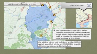 Krievi gatavo uzbrukumu Sudžas pilsētai Kurskas sektorā