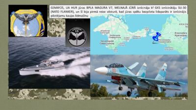 Jūras drons Melnajā jūrā iznīcināja divus krievu iznīcinātājus SU-30